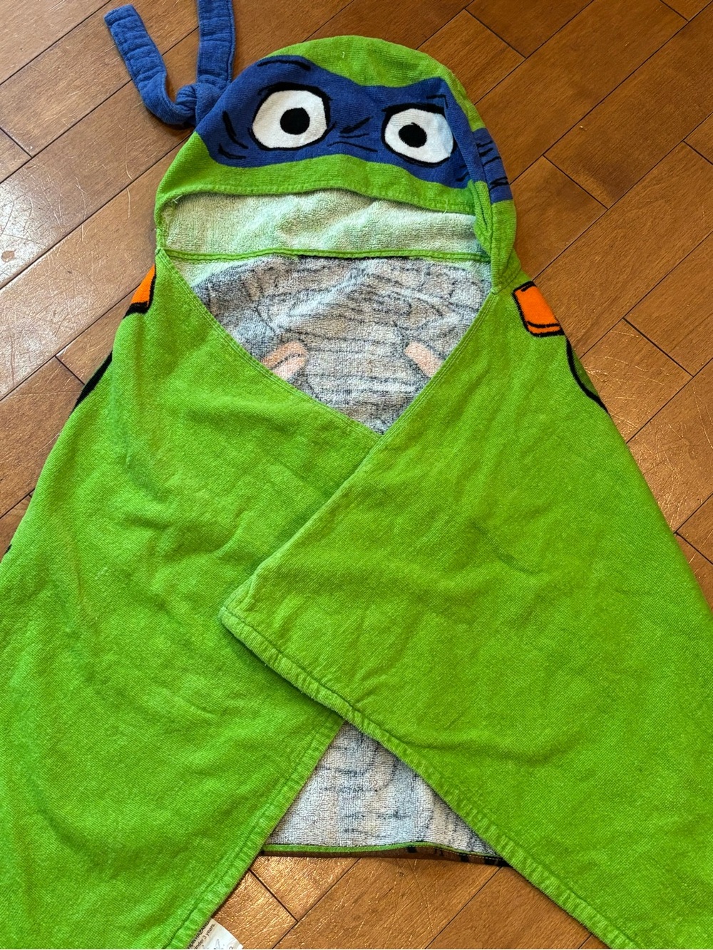 TMNT Teenage Mutant Ninja Turtles Leo Leonardo Kids Hooded Towel Poncho Blue